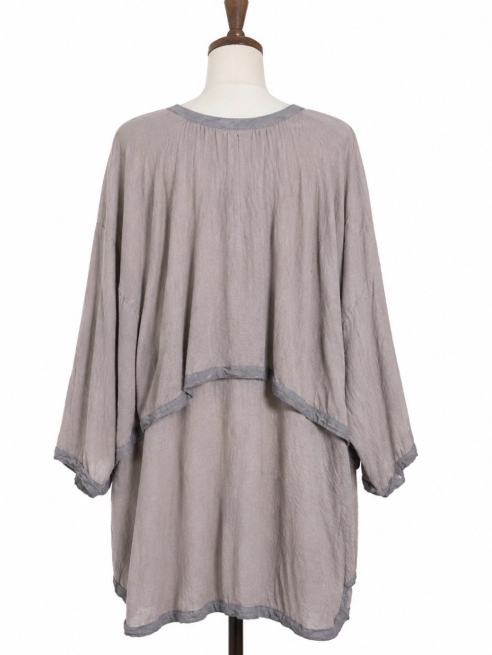 Vintage Lagenlook Size 2 US L Bohemian Long Top With Oversized Attached Jacket - Picture 2 of 4